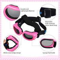 Frienda Dog Helmet and Goggles, UV Protection Doggy Sunglasses and 4 Inch Padded Puppy Motorcycle Helmet Adorable Dog Goggles with Adjustable Belt for Small Dogs Puppy Riding(Pink,S)