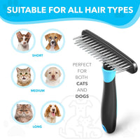 DOGI Deshedding Brush, Undercoat Rake for Dogs, Cats, Matted - Blue - image 3