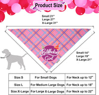 Dog Birthday Hat Bandana Set, Blue Plaid Boy Dog Bandana - Large / Pink Violet Girl - image 4