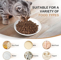TRUVIC 4 Pack Ceramic Cat Food Bowls, 5.9 Inch Ceramic Cat Dishes Set for Indoor Cats and Small Dogs, Anti Whisker Fatigue Kitten Bowls, Wide Shallow Kitten Plates for Food and Water (Cute Face)