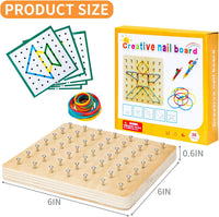 HEELWIRE Wooden Geoboard, Montessori Toy - 6*6*0.6 in - image 3