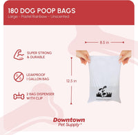 Downtown Pet Supply Poop Bags for Dogs with Dispenser - 180 Count (Pack of 1) / No Scent - image 2
