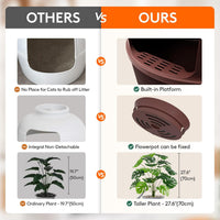 Lifewit Hidden Plant Cat Litter Box with Plastic Scoop - Brown / Basic - image 3