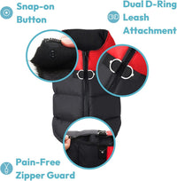 Gooby Padded Vest Dog Jacket, Solid Turquoise - X-Large / Green - image 3