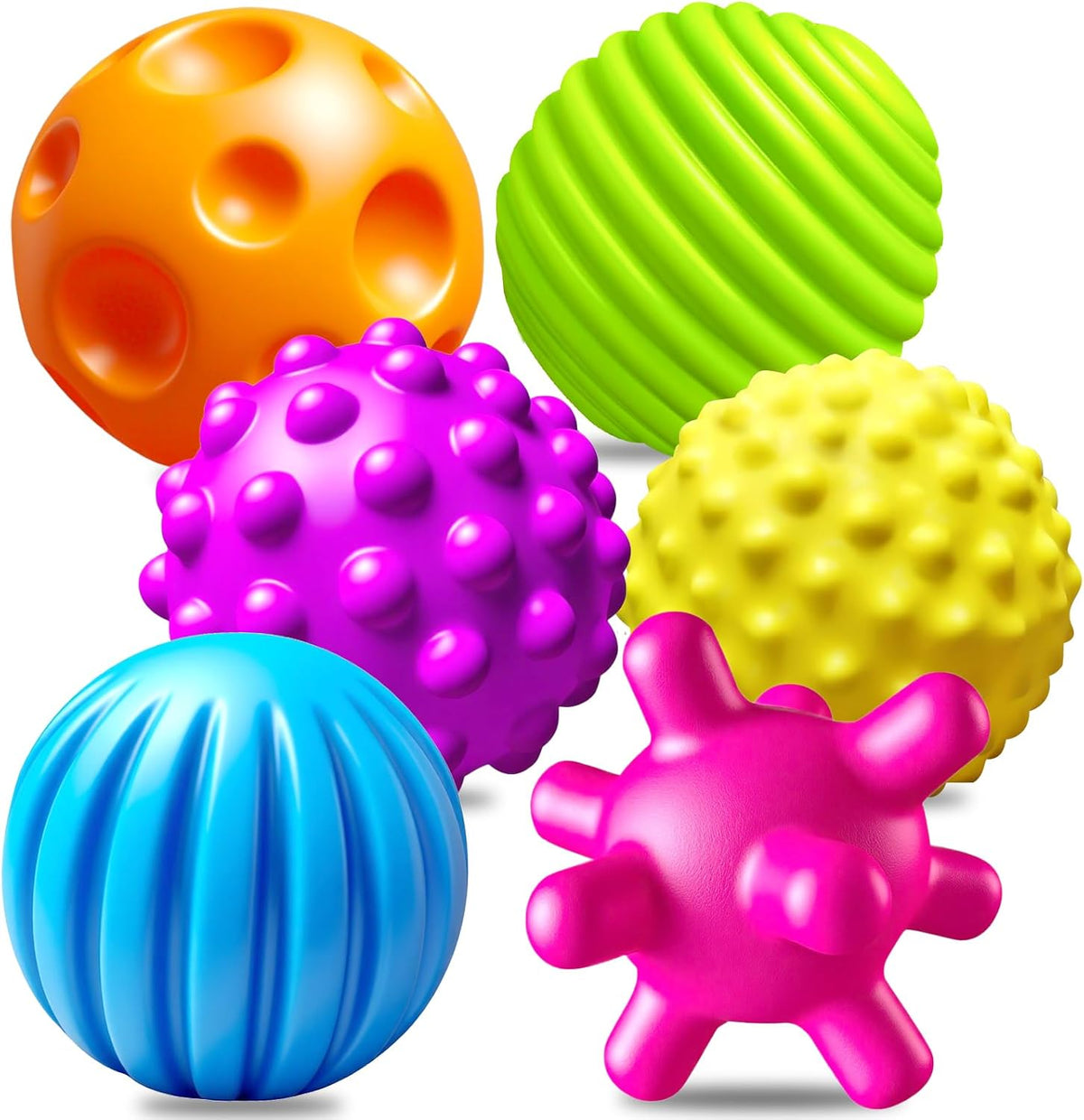 6 Pack Sensory Balls for Toddlers 1-3 - 6 Pack