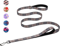 Hikiko 6 ft padded double handle nylon dog leash with swivel clasp and pattern