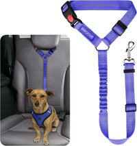 Dog Seat Belt for Car, Headrest Restraint Safety Lead, Dogs Cats – Essentials for Dogs - Purple / Elastic