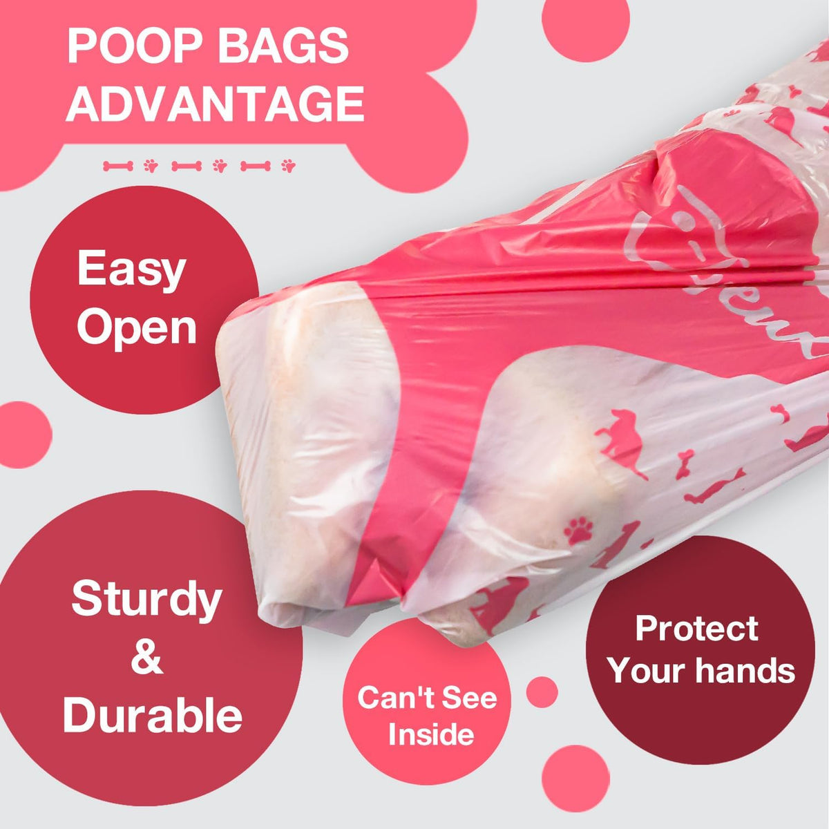 Joyeux 240 Count Ocean Scent Dog Poop Bags Rolls, with Dispenser - 180 Count (Pack of 1) / Pink - image 3