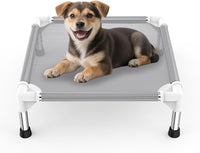 Elevated Dog Bed with Teslin Cooling Fabric, Lightweight Dog Cot - S-Gray
