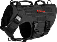 OneTigris Large Tactical Dog Harness No Pull Handle XL Black – Essentials for Dogs - Medium / Black