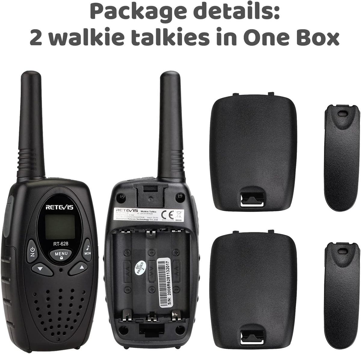 Retevis RT628 Walkie Talkies for Kids - Black / 2 - image 4