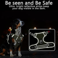 Timos Dog Harness Medium Sized, No Pull Pet Harness with Neck Lockable Snap,No Choke Front Clip Dog Reflective Vest,Adjustable Metal Rings 3 Buckles,Easy Control Handle for Medium Dogs Green M
