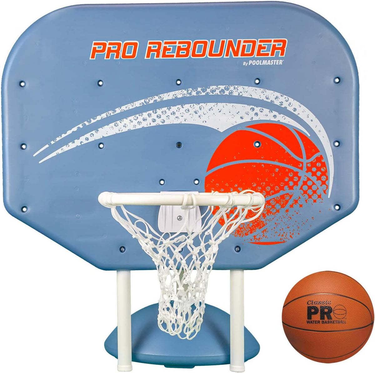 Poolmaster Classic Pro Rebounder poolside basketball hoop set with backboard, net and weighted deck base
