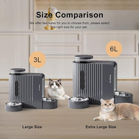 Gardner Pet Automatic Gravity Cat Food Feeder and Water Dispenser Stainless Steel Two-in-One Set Large Capacity Dispenser for Medium, Large Dogs, Puppies, Kittens, Rabbits-(1.6 Gallons x 2)