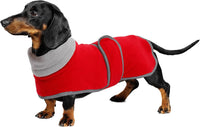 Dachshund Sweaters, Dachshund Coat Perfect Dog Winter Coat with Padded Fleece Lining - Large / Red