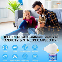 Cat Calming Diffuser Kit for Cat Anxiety Relief, 3-in-1 Cat Pheromone Diffuser Kit with 1 Diffuser +2 Refill 48ml Vial for 60-Day Use, Reduces Separation Anxiety, Aggression, and Stress