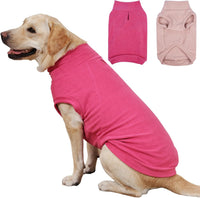2 Pack 3XL Fleece Dog Sweater for Labrador, Leash Hole - Rose Red & Dusty Pink / XXX-Large(Chest Girth: 26.4")