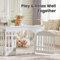 Sweetcrispy Dog Playpen, Plastic Puppy Pet Fence - Basic White / 8 / 24 Inch - image 2