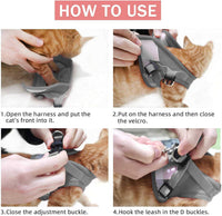Cat Vest Harness and Leash Set - Pink-pattern / X-Small (Chest: 8"-9") - image 3