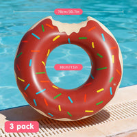 HeySplash Pool Floats Kids, Inflatable Swimming Rings – Fun for Kids & Family - L-Donut Pink*2 + Brown - image 4