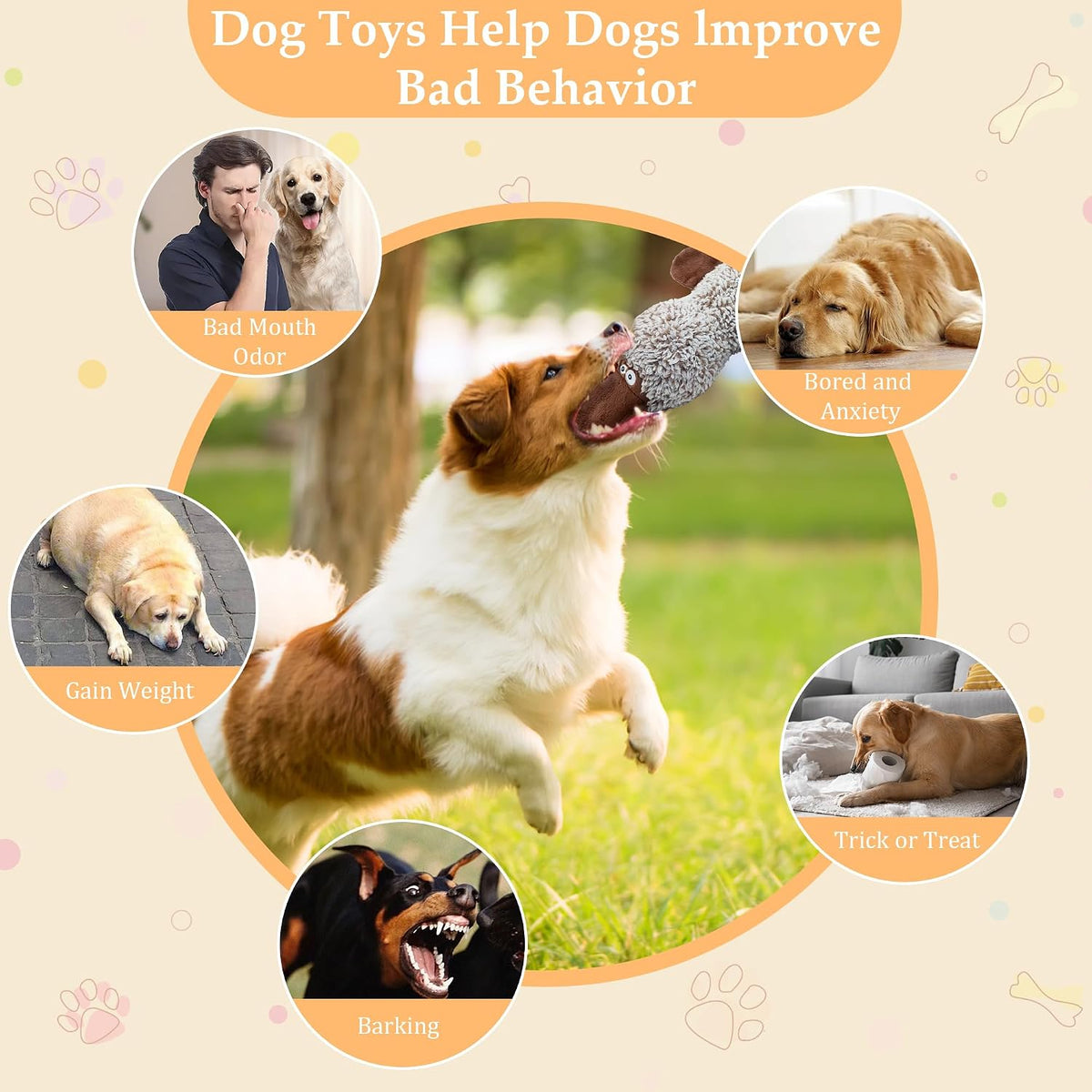 Squeaky Dog Toys, Stuffed Large Dog Toys to Keep Them Busy - 2pack - image 2