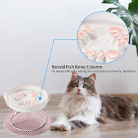 Ceramic Elevated Slow Feeder Cat Bowl, Anti Vomit - Pink - image 2