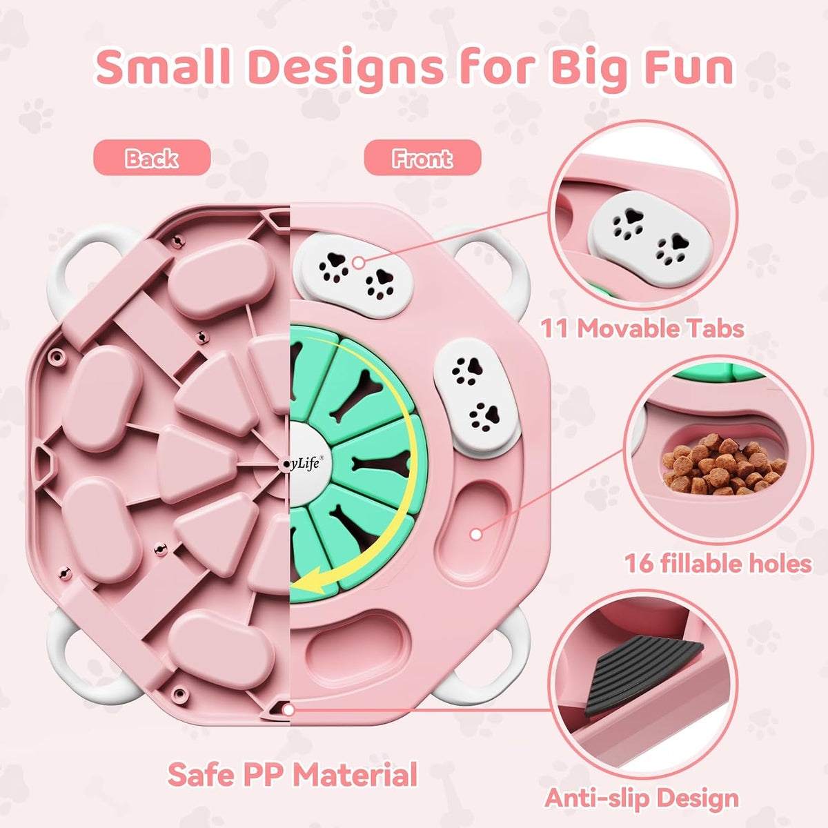 MateeyLife Dog Puzzle Toy, Puppy Enrichment Toys for IQ Training – Essentials for Dogs - L2, Pink - image 4