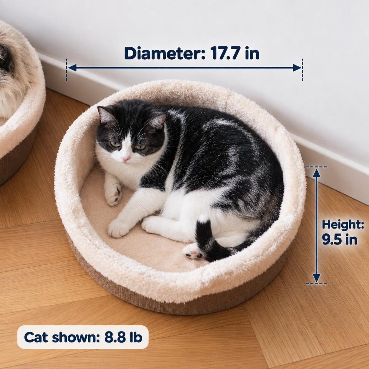 Cat Bed Cave, Enclosed Hideaway with Detachable Lid for Kitten - RedWhite - image 3