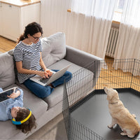 Artmeer 24"H Dog Playpen with Door & Octagonal Top Cover - 24"H Playpen + Octagonal Bottom Pad - image 3