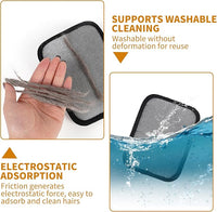 2PCS Electrostatic Pet Grooming Gloves, Reusable Hair Remover for Dog Cat Fur on Clothes Furniture Car Seat/Black