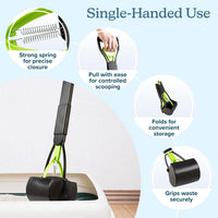 Pooper Scooper - Foldable Cat and Dog Poop Scoop with Ergonomic Handle - Enables One-Handed Use on - image 4