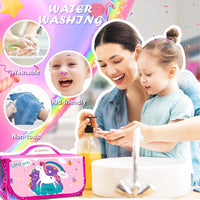 weirtoya 56 PCS Washable Scented Markers Set with Glitter Pencil Case - Pink Unicorn - image 3