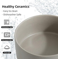 Non-Slip 8.2inch Ceramic Dog Food and Water Bowl for Large Breed Dogs, Pet Bowl for Replacement (Single Bowl, Grey)