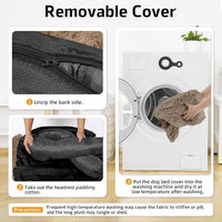 Calming Dog Bed Fluffy Plush Dog Mat for Furniture Protector with Removable Washable Cover for Large Medium Small Dogs and Cats (XS(31“x23.5”x5), Camel)