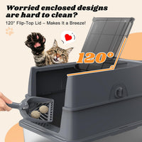 Stainless Steel Litter Box with Lid - Transparent Grey / X-Large - image 3