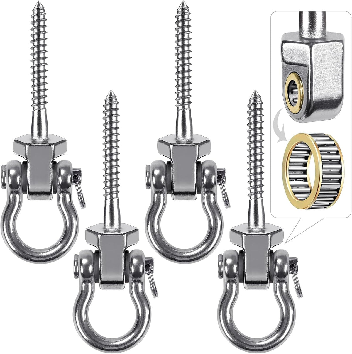 BeneLabel heavy duty stainless steel swing hangers with bearings, set of 2 - view 2