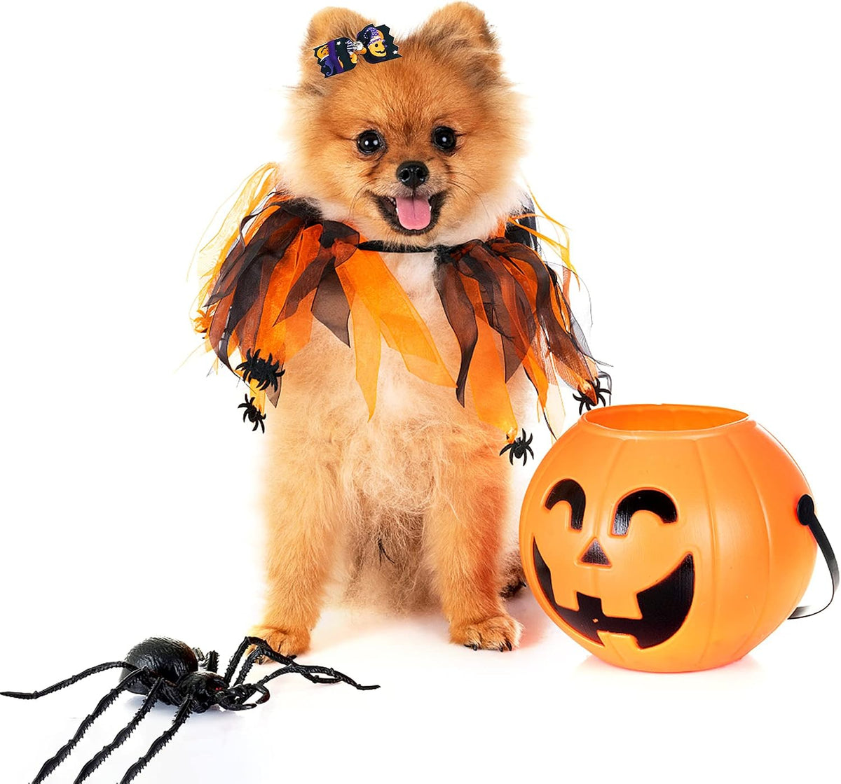 PET SHOW 20pcs Halloween Small Dog Hair Bows with Rubber Bands - 50pcs Halloween - image 3