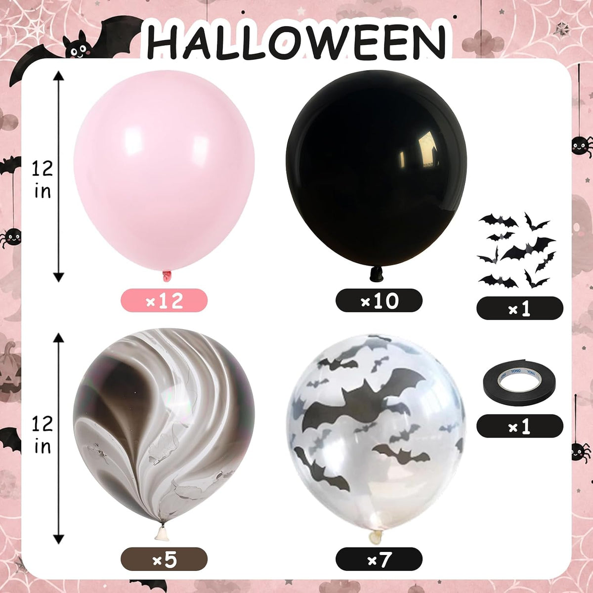 HILAVO Toy Inspired Story Balloons - Pink Black Bat / 35PC - image 2