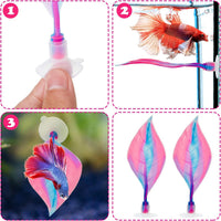 WILLBOND 2 Pcs Blue Pink Silicone Betta Fish Bed Leaf Hammock Betta - Pink - image 3