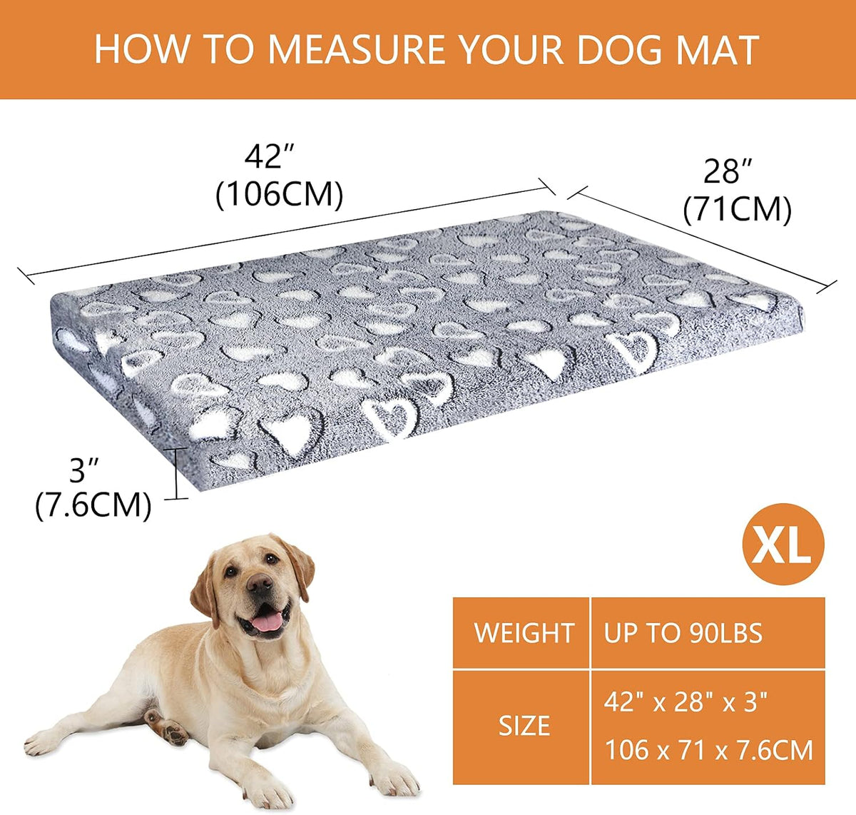 VANKEAN Waterproof Reversible Crate Mat Cool/Warm Washable Joint - XL / Grey - image 2