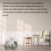 Open Cat Litter Box with High Side - 【Gray】 - image 3
