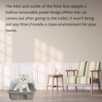 Open Cat Litter Box with High Side,Anti-Splashing Cats Litters Pan,Kitten Toilet with Litter Sifting Scoop,Semi-Enclosed Removable Kittens Litter for Boxes Easy to Clean No Odor