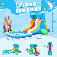 Step4Fun inflatable shark water slide with climbing wall, water cannon and splash pool - view 4