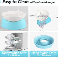 17 oz Raised Cat Food Bowls, Adjustable-Angle Pet Bowls - Milky White, Light Blue - image 3