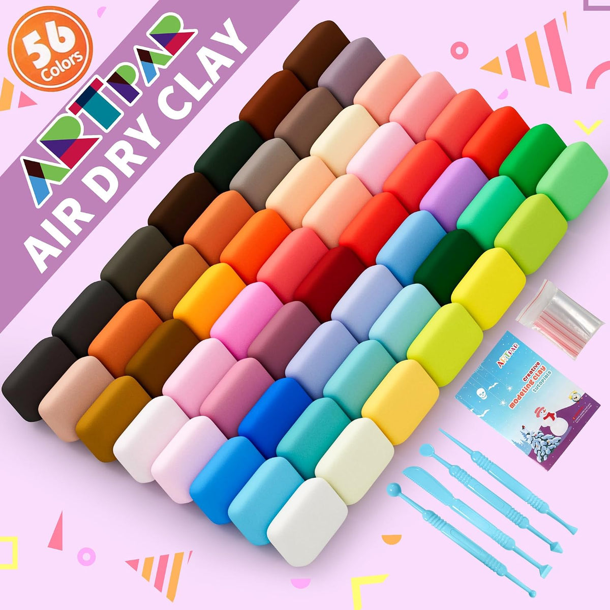 ARTPAR Air Dry Clay for Kids - 56 Colors - image 2