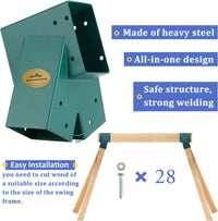 MIXXIDEA 2 pack black heavy duty steel swing set A-frame brackets - view 7