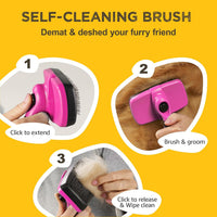 Deshedding Dog Brush for Shedding - Pink - image 3