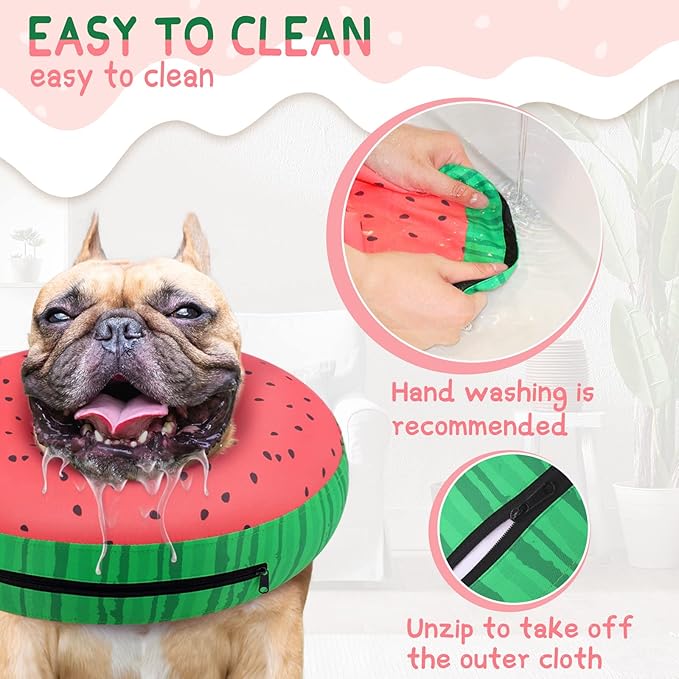 Supet Inflatable Dog Cone Collar for Large Medium Small Dogs, Soft Cone Collar for Dogs Cats, ECollar Doggie Neck Donut Dog Cone Alternative After Surgery