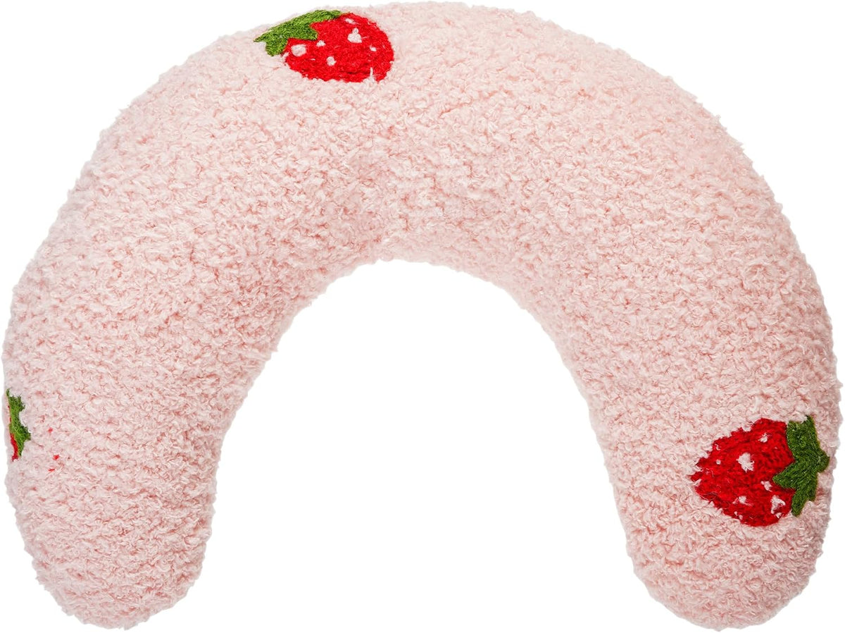 Cat Calming Pillow for Indoor Pet Soft Fluffy Neck Pillow – Essentials for Dogs - Pink / Strawberry