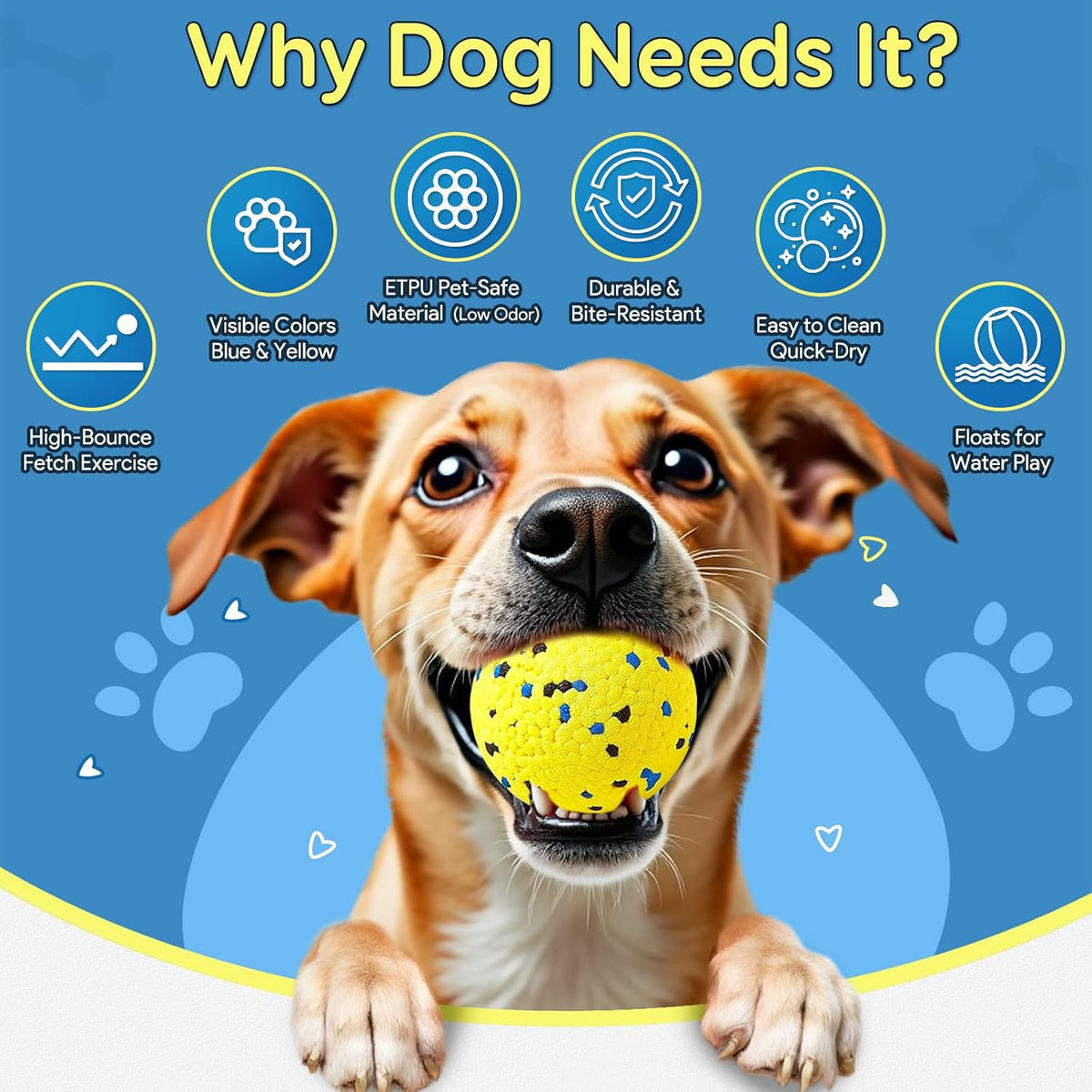 Kimee Dog Balls Tennis Balls Dog Chew Toys for Aggressive Chewers - 4 Balls (2.75in) - image 4